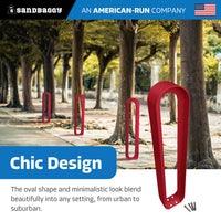 modern commercial oval bike rack  - RED
