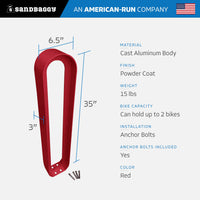 modern commercial oval bike rack  - RED