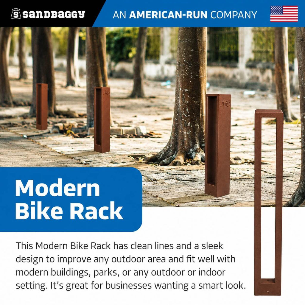 Rectangle Modern Bike Rack - Copper 