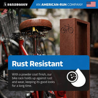 Rectangle Modern Bike Rack - Copper - rust resistant 