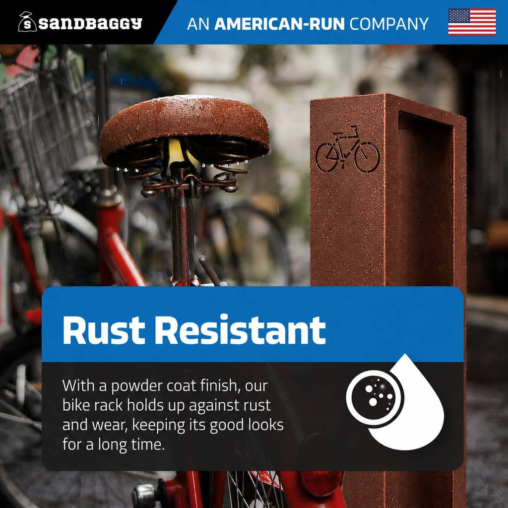 Rectangle Modern Bike Rack - Copper - rust resistant 