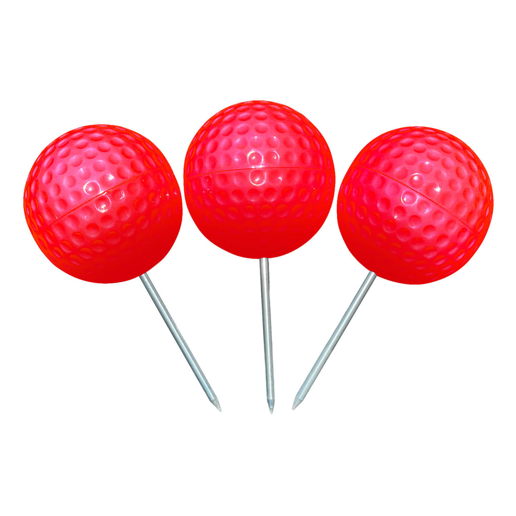 Plastic Tee Markers for Golf Course (UV Resistant) - Red