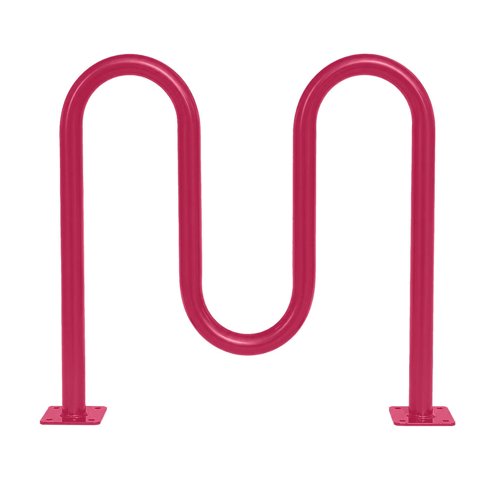 Red Dual Loop Bike Rack - 5 Capacity 