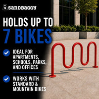 Red 5 loop bike rack - 7 capacity 