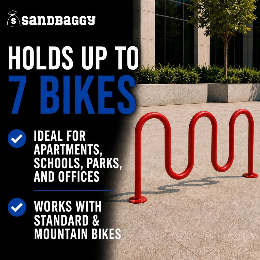 Red 5 loop bike rack - 7 capacity 