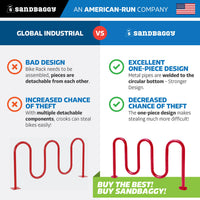Red 5 loop bike rack - 7 capacity 