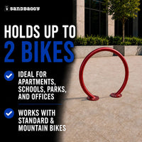 Circle Bike Rack - Red - 2 bike capacity 