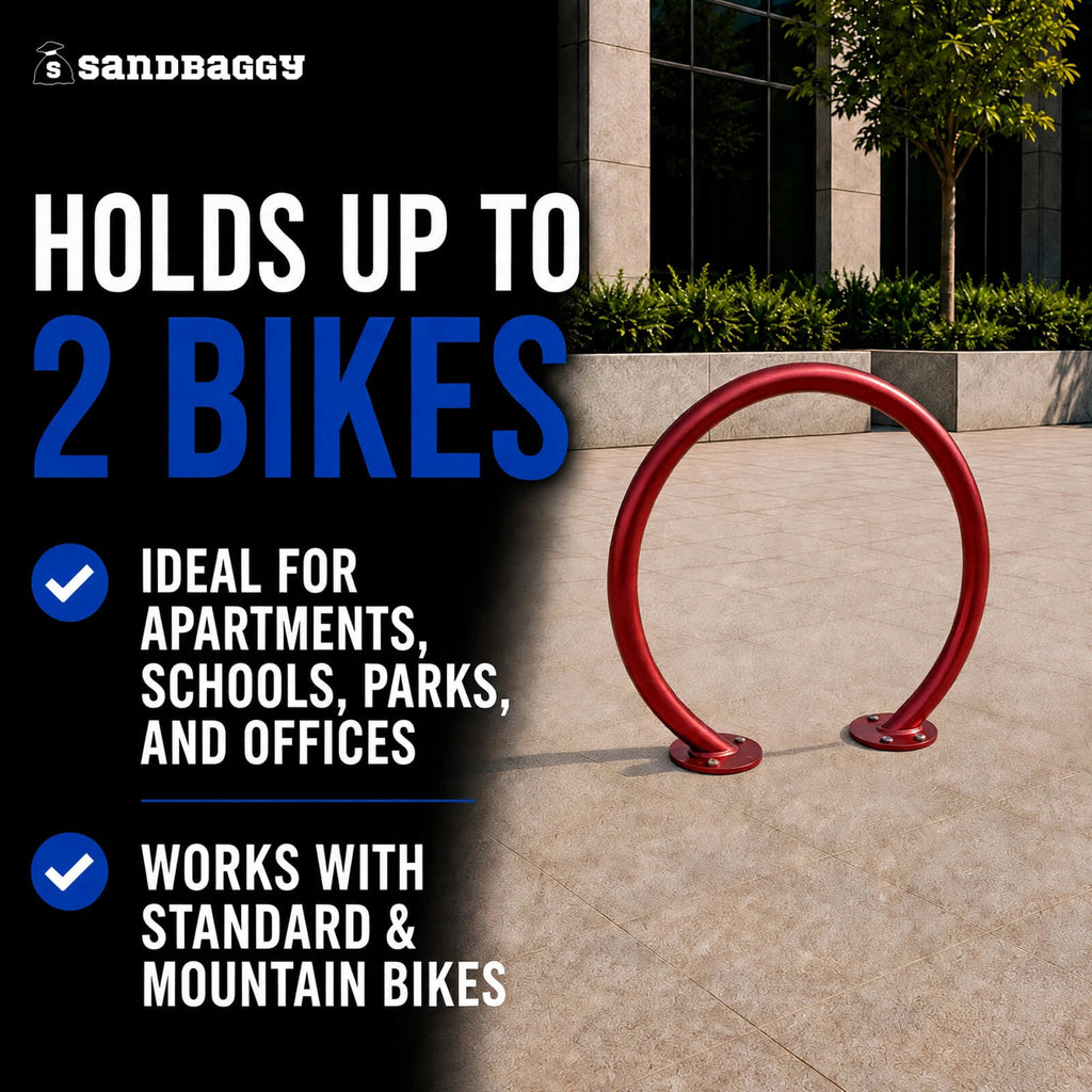 Circle Bike Rack - Red - 2 bike capacity 