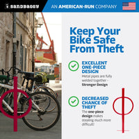 in ground post and ring bike rack - red