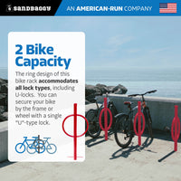 in ground post and ring bike rack - red