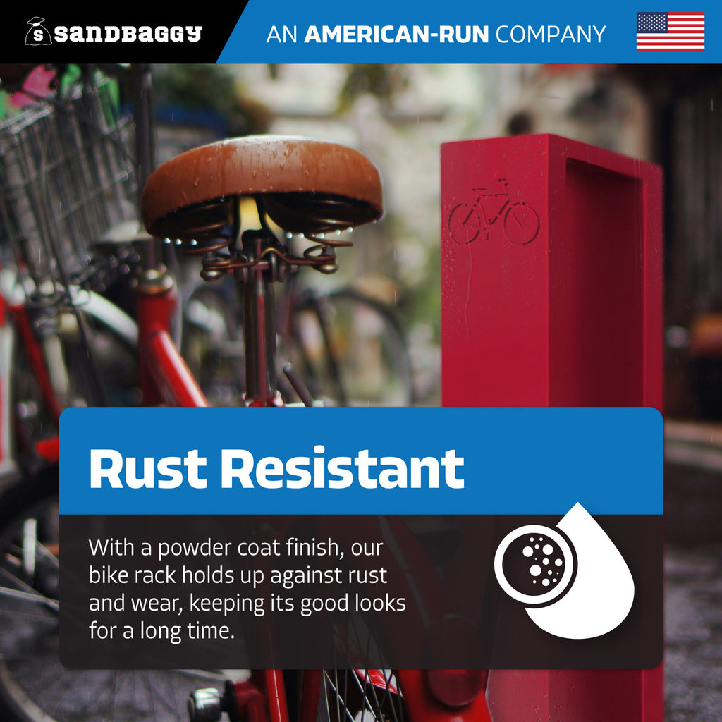 Red Rectangle Modern Bike Rack rust resistant 