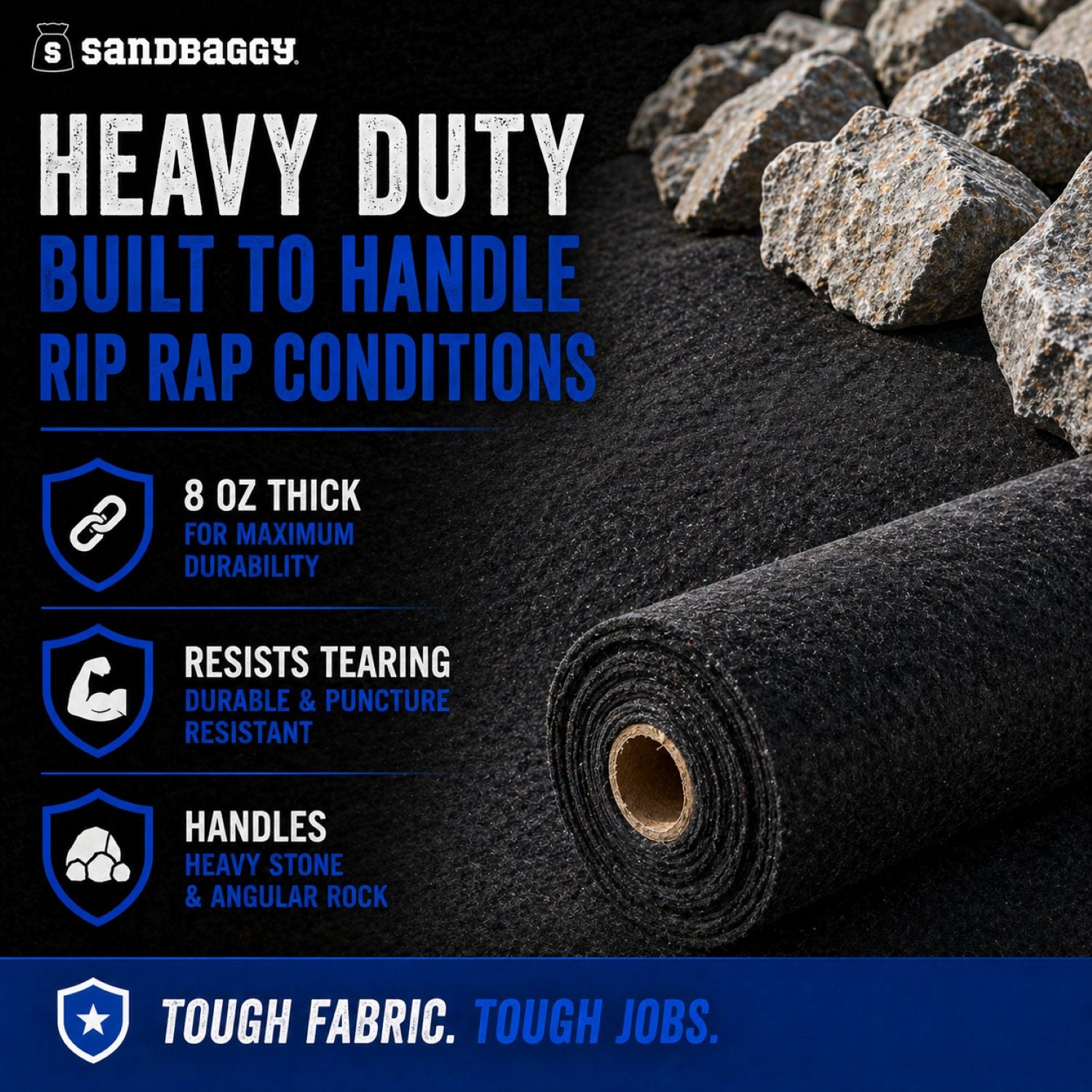 Rip Rap Fabric | Non-Woven Geotextile Filter Fabric (8 oz) - USA