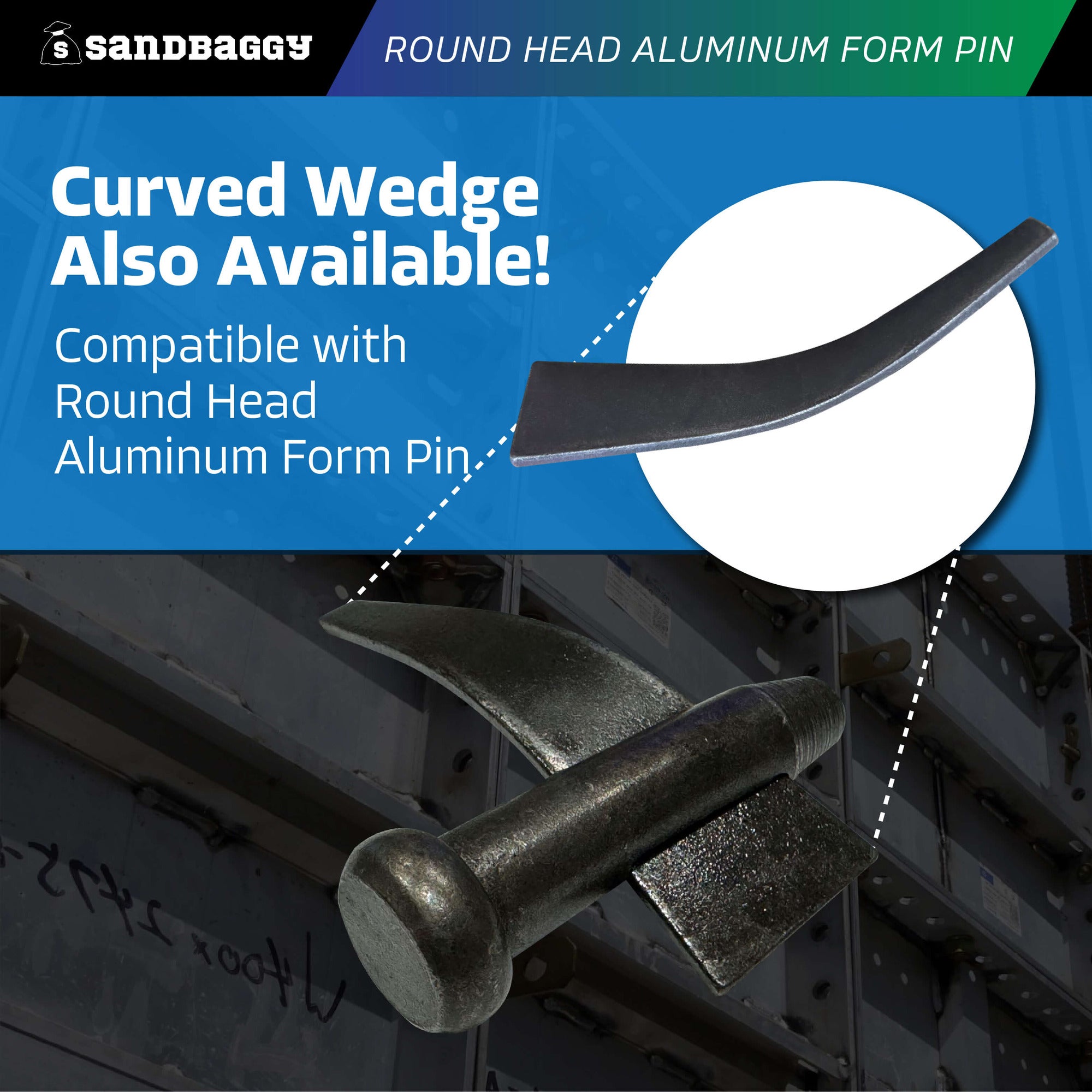 Round Head Aluminum Form Pin - Wedge Pins Concrete Forms – Sandbaggy