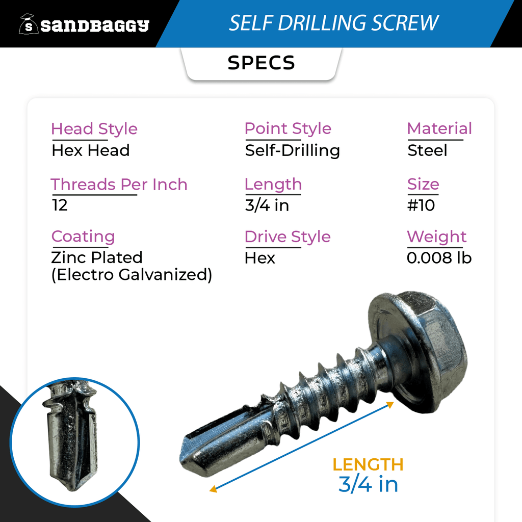 self drilling screw specifications
