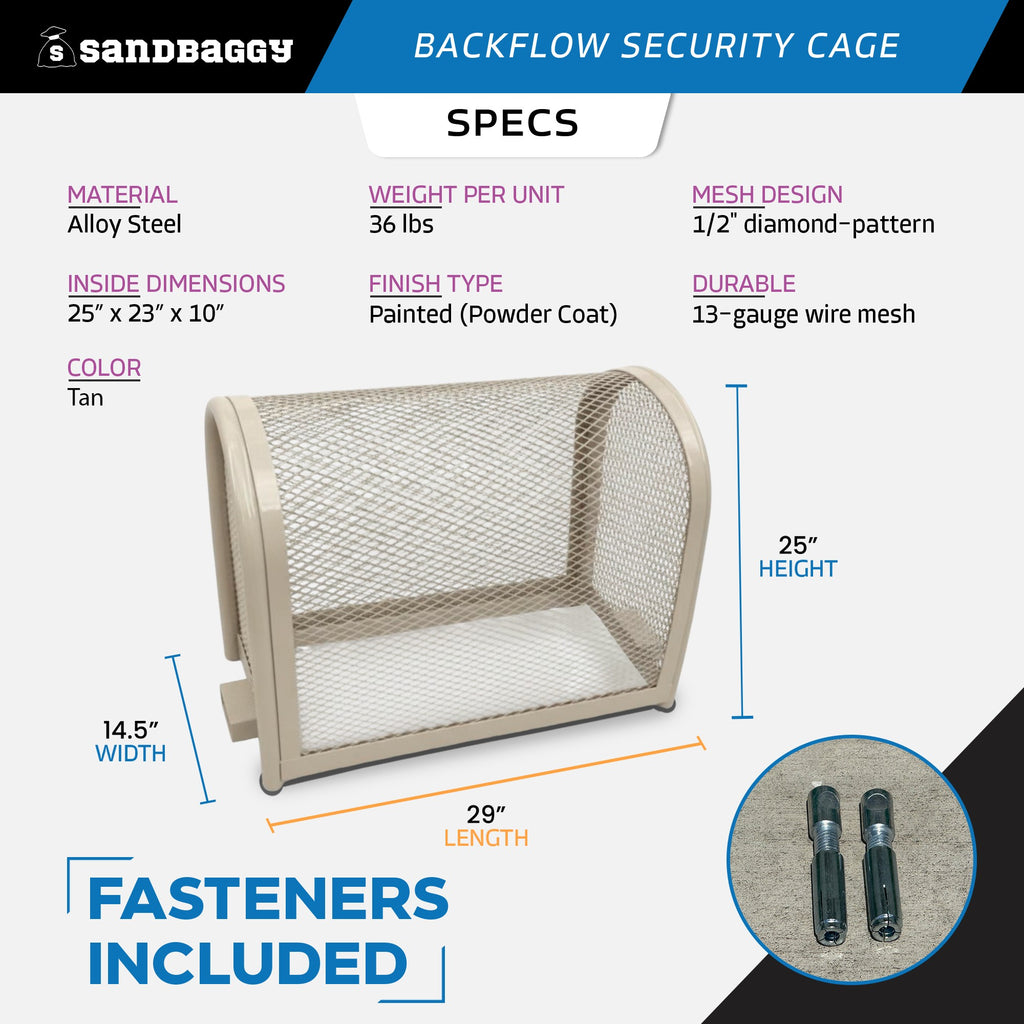 Durable Backflow Security Cage – Backflow Preventer Enclosure (Tan, Medium)