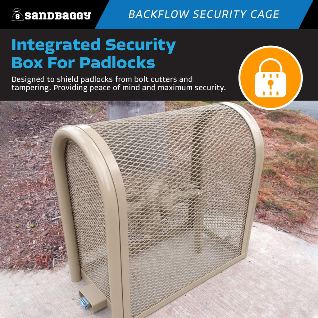 Durable Backflow Security Cage – Backflow Preventer Enclosure (Tan, Medium)