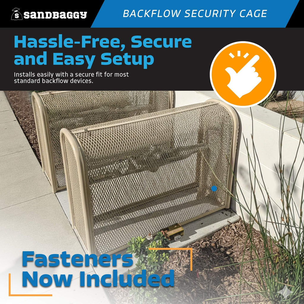 Durable Backflow Security Cage – Backflow Preventer Enclosure (Tan, Large)