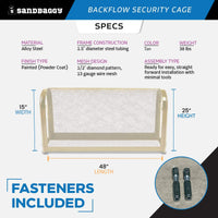 tan large security backflow cage