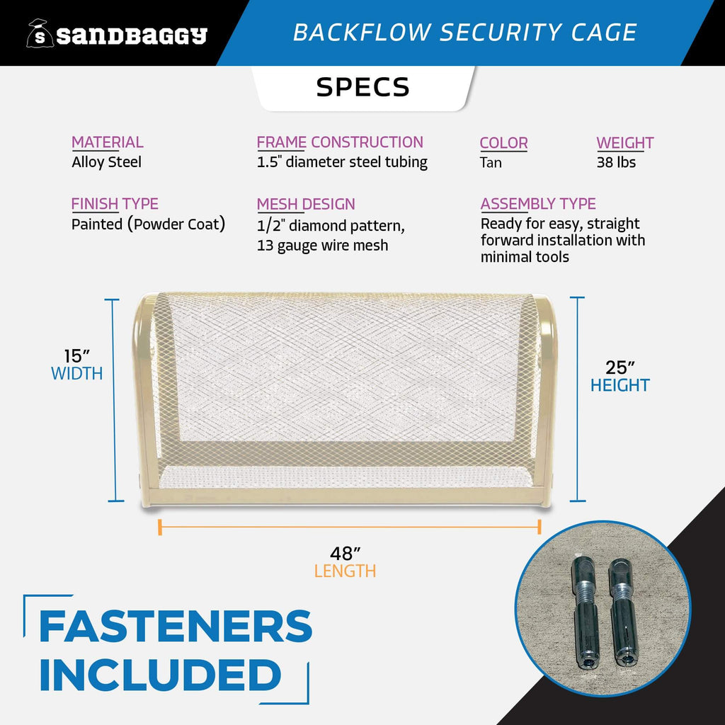 tan large security backflow cage
