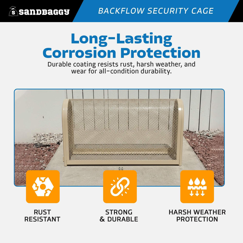 Durable Backflow Security Cage – Backflow Preventer Enclosure (Tan, Large)