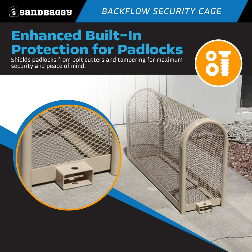 Durable Backflow Security Cage – Backflow Preventer Enclosure (Tan, Large)