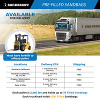 Pre-Filled Sandbags for Flooding – 14" x 26", 30 lb Bags by Pallet