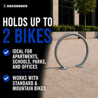 Circle Bike Rack - Silver - 2 bike capacity 
