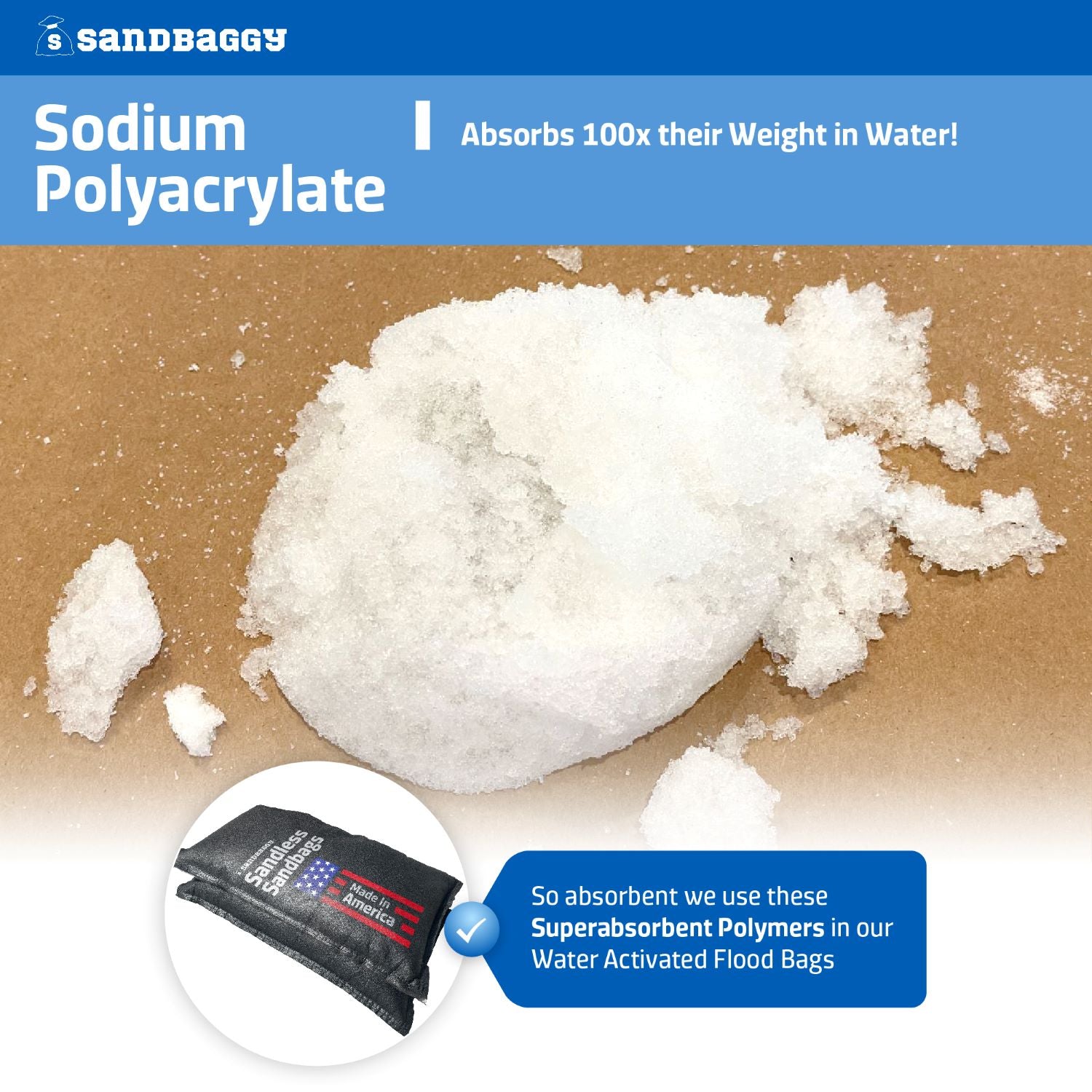 Sodium Polyacrylate Crystals, Buy in Bulk