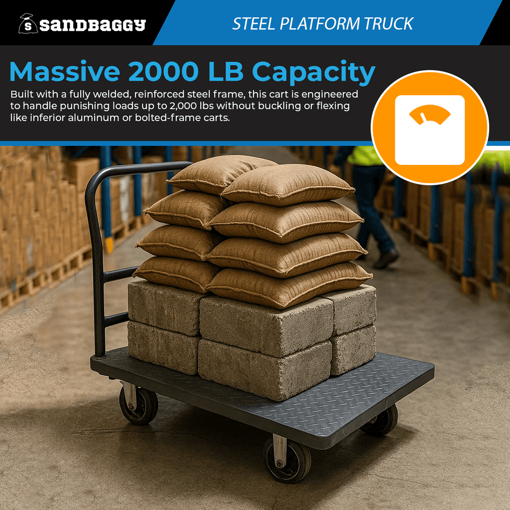 Heavy-Duty Steel Platform Truck | 2000 LB Capacity (48" x 24")