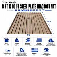 8 ft x 10 ft Steel Plate Trackout Mat