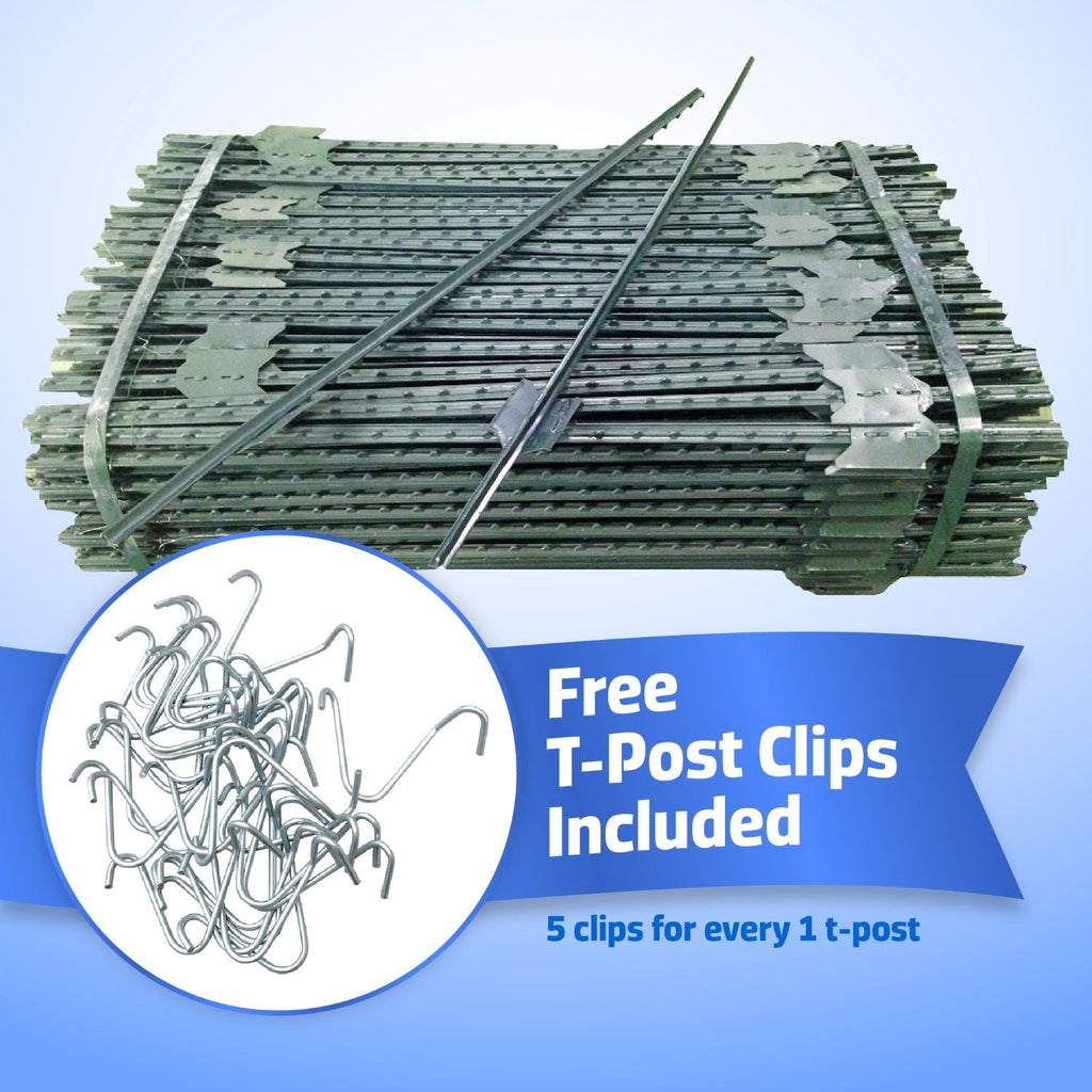 Studded Steel T-Post - Green, sizes: 5 & 6 ft – Sandbaggy