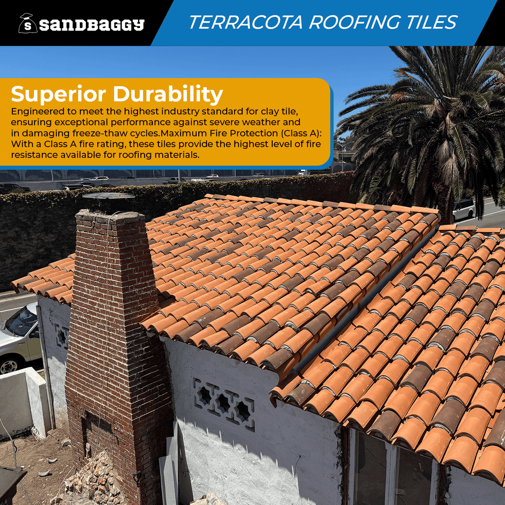 Terracotta Clay Roof Tiles | Two-Piece Spanish Barrel Tile