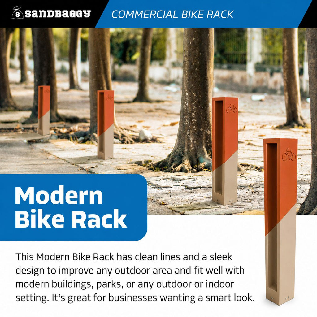 Terracotta and Sand Modern Rectangle Bike Rack