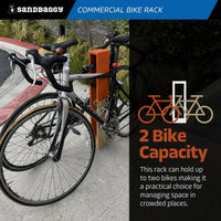 Terracotta and Sand Modern Rectangle Bike Rack - 2 bike capacity