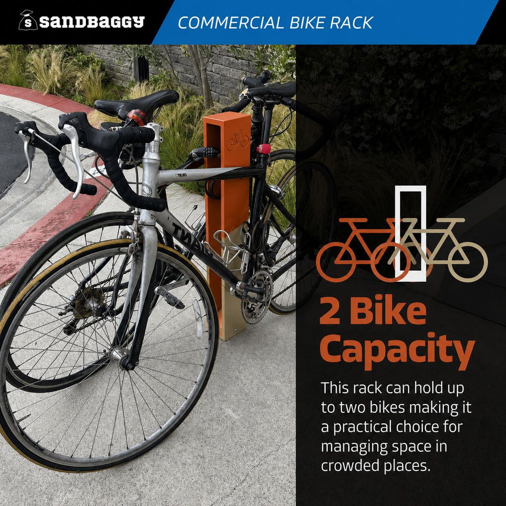 Terracotta and Sand Modern Rectangle Bike Rack - 2 bike capacity