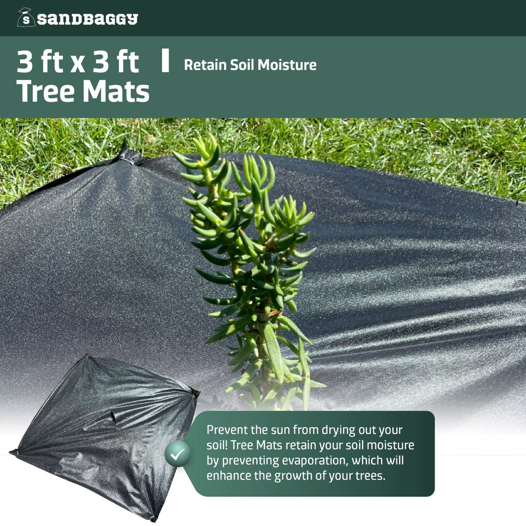tree weed barrier mats provide protection for saplings