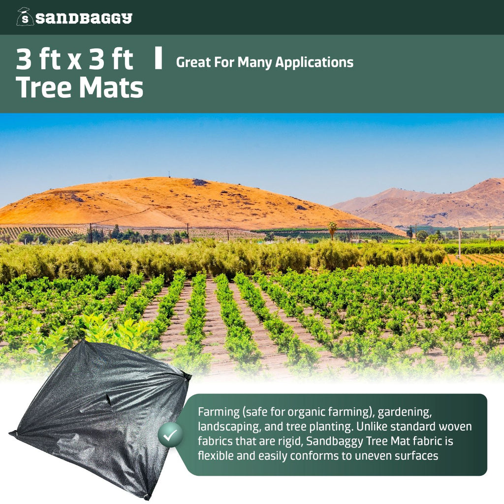 Black weed mats for trees
