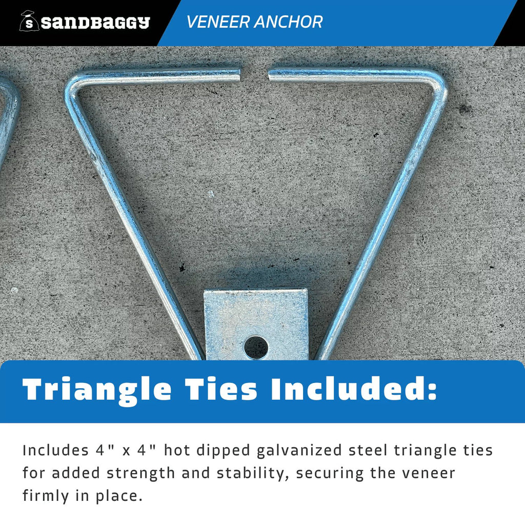 Adjustable Veneer Anchor - Triangle Ties Included