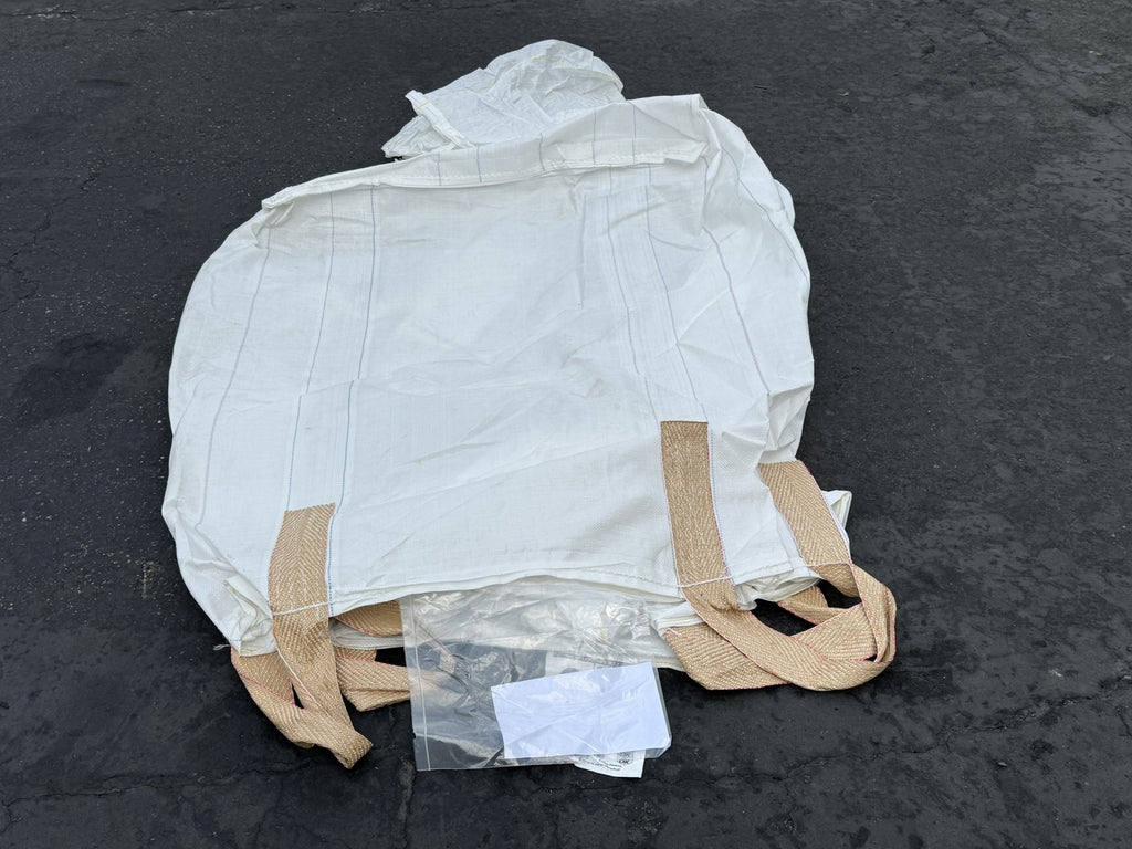 Used FIBC Bulk Bag for Sale – Duffle Top, Spout Bottom – 2000 lb Cap., Food Grade – 35" x 35" x 50" (45 cu ft)