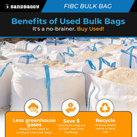 Used FIBC Bulk Bag for Sale – Duffle Top, Spout Bottom – 2000 lb Cap., Food Grade – 35" x 35" x 50" (45 cu ft)