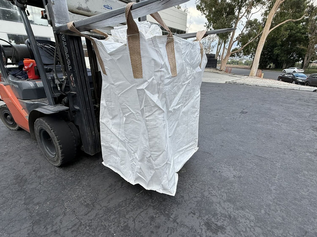 Used FIBC Bulk Bag for Sale – Duffle Top, Spout Bottom – 2000 lb Cap., Food Grade – 35" x 35" x 50" (45 cu ft)