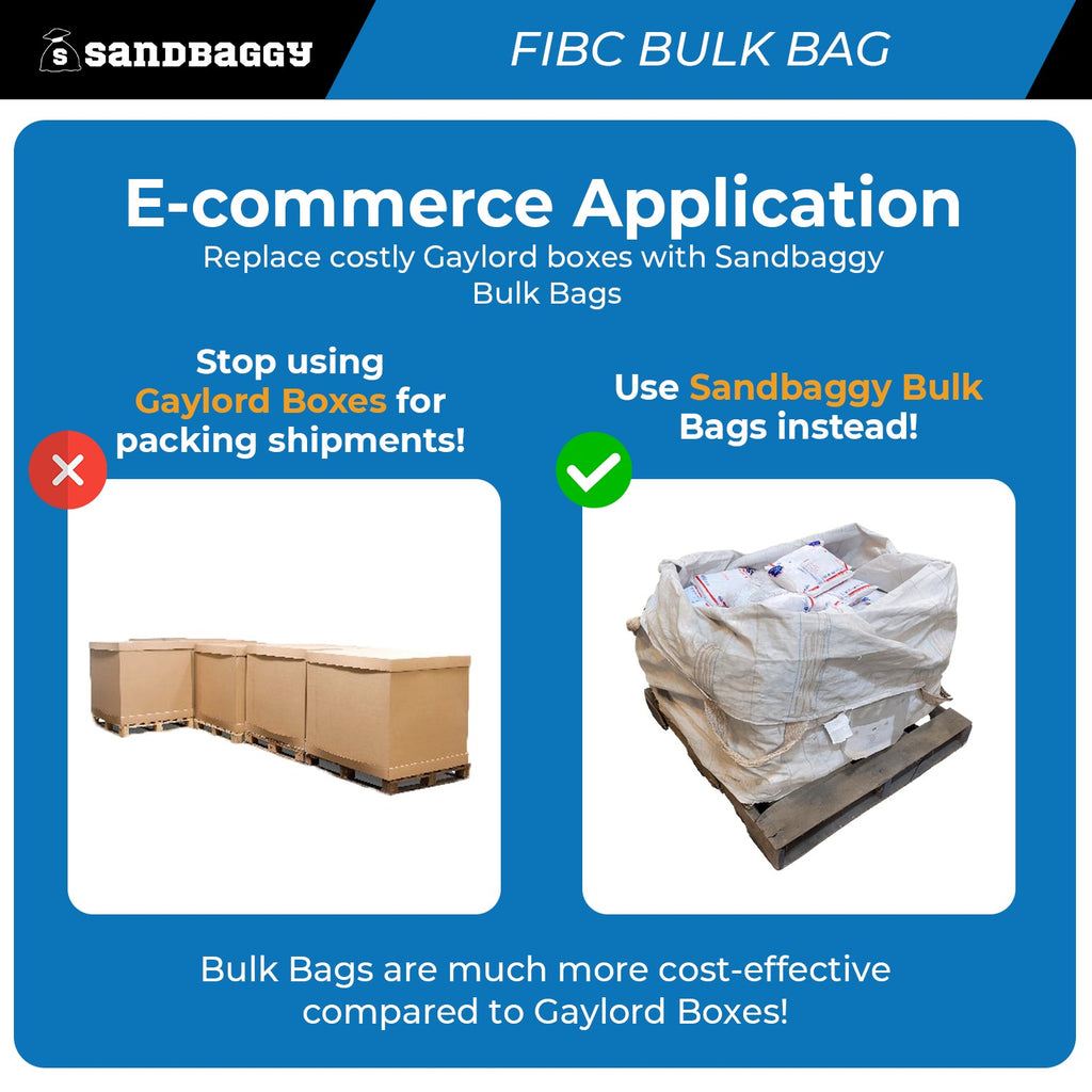 Used FIBC Bulk Bag for Sale – Duffle Top, Spout Bottom – 2000 lb Cap., Food Grade – 35" x 35" x 50" (45 cu ft)