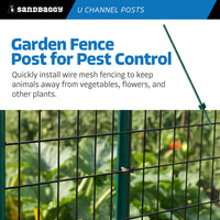 5 ft U Channel Posts for Fences & Signs - Studded Steel, Green