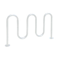 Commercial White 5-Loop Wave Bike Rack - 7 Bike Capacity