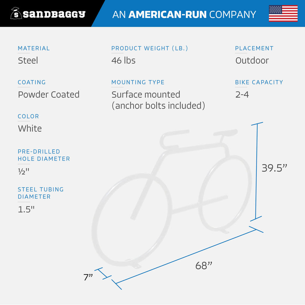 WHITE MODERN BICYCLE BIKE RACK