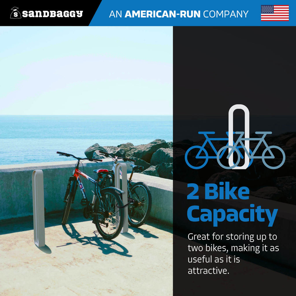 modern commercial oval bike rack - WHITE