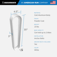 modern commercial oval bike rack - WHITE