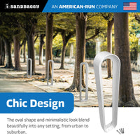 modern commercial oval bike rack - WHITE
