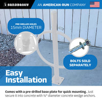 commercial post and ring bike rack - white