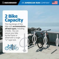 commercial post and ring bike rack - white